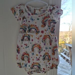 Posh Peanut Lucky Rainbow Bubble Romper